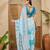 Women's sky blue chiffon embellished saree with unstitched blouse piece