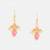 Gold plated kundan pink stones earrings
