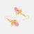 Gold plated kundan pink stones earrings