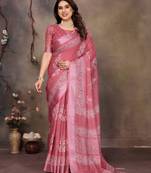 Pink cotton lilen digital printewith blouse