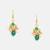 Gold plated kundan green stones earrings