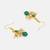 Gold plated kundan green stones earrings