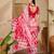 Women's pink chiffon embellished saree with unstitched blouse piece