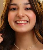 Gold plated kundan maroon stones necklace