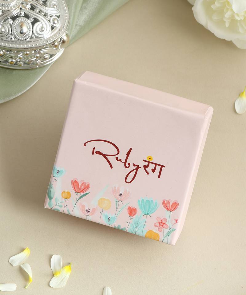 Gold plated kundan maroon stones necklace