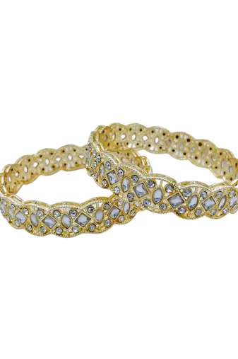 Antique kundan scalloped bangles