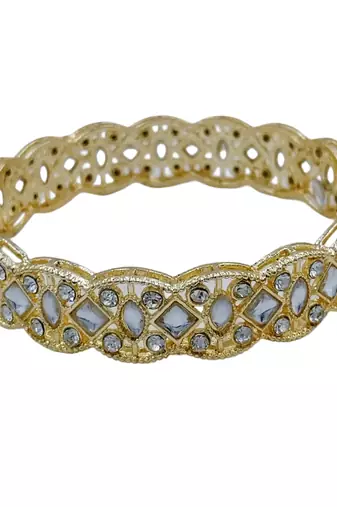Antique kundan scalloped bangles