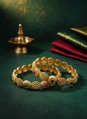 Temple-style filigree bangles with enamel accents 1
