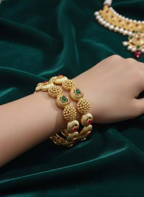 Temple-style filigree bangles with enamel accents 2