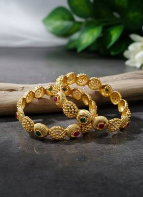 Temple-style filigree bangles with enamel accents 3
