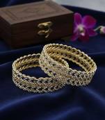 V-shaped chevron crystal bangles