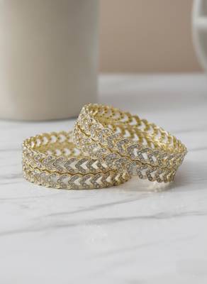 V-shaped chevron crystal bangles 3