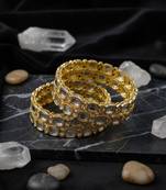 Square-cut regal kundan bangles
