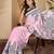Women's pink satin printed saree with unstitched blouse piece