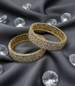 Intricate lattice-work crystal bangles