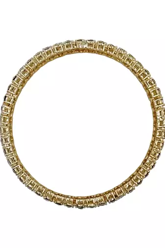 Wave-patterned kundan infinity bangles