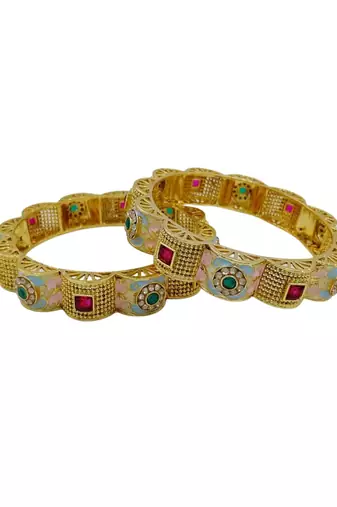 Pastel floral enamel statement kada
