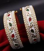 Pearl-encrusted floral vine bangles