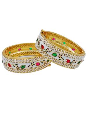 Pearl-encrusted floral vine bangles 2