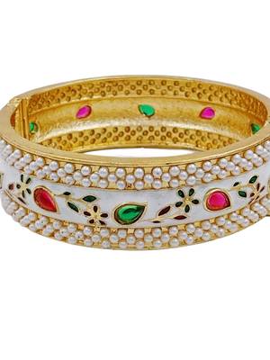 Pearl-encrusted floral vine bangles 3
