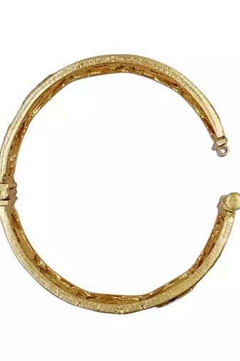 Pearl-encrusted floral vine bangles