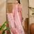 women's peach silk blend chiffon swaroski work saree with unstitched blouse piece
