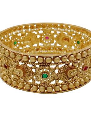 Antique gold floral kada bangles 3