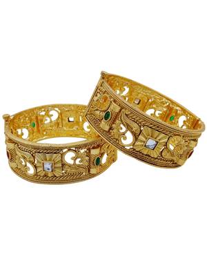 Intricate filigree gold kada set 2