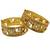 Intricate filigree gold kada set