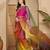 Women's multi organza printed saree with unstitched blouse piece