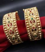 Royal temple work gold bangles