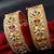 Floral motif gold kada pair