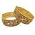 Floral motif gold kada pair