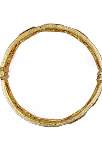 Floral motif gold kada pair