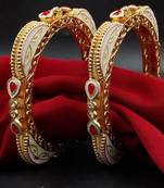 Meenakari enamel gold kada pair