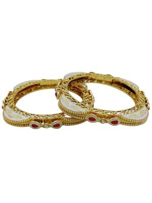 Meenakari enamel gold kada pair 2