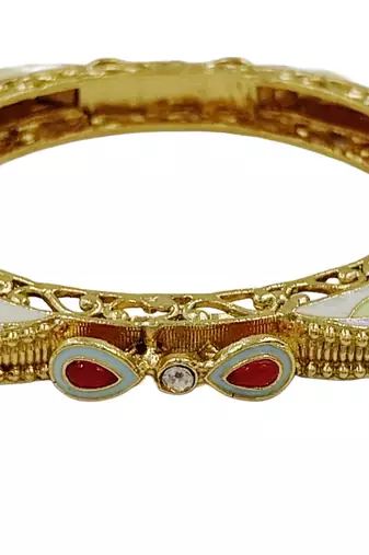 Meenakari enamel gold kada pair