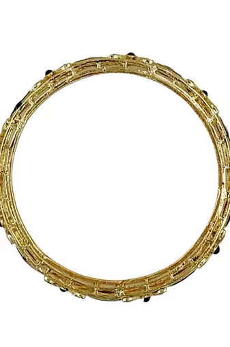 Ruby-set slim gold bangles