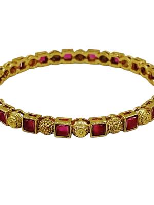Ruby-set slim gold bangles 3