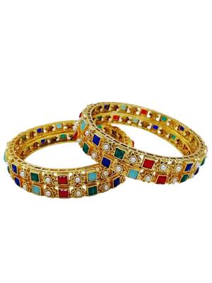 Royal navratna-style pearl bangles 2