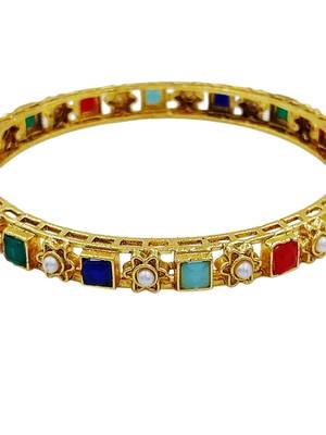 Royal navratna-style pearl bangles 3