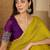 women's neon silk blend chiffon embroidered saree with unstitched blouse piece