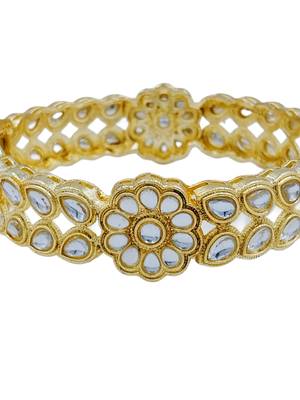 Floral kundan polki kada pair 3