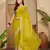 women's neon silk blend chiffon embroidered saree with unstitched blouse piece