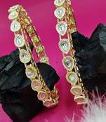 Delicate teardrop polki bangles