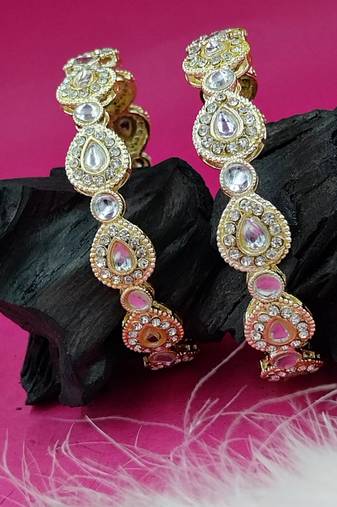 Contemporary kundan statement bangles