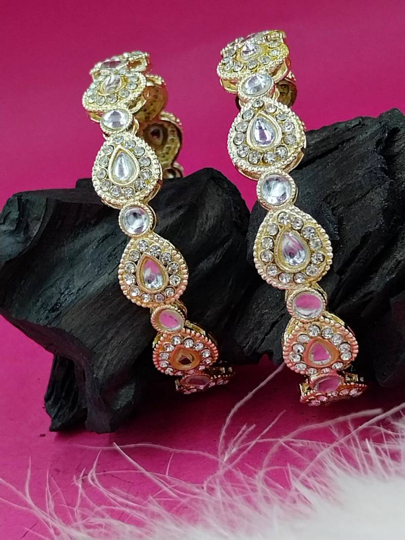 Contemporary kundan statement bangles