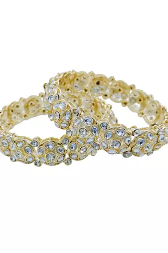 Geometric kundan polki kada set