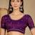 women's purple silk blend chiffon embroidered saree with unstitched blouse piece