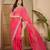 Women's gajari georgette bandhni saree with unstitched blouse piece
